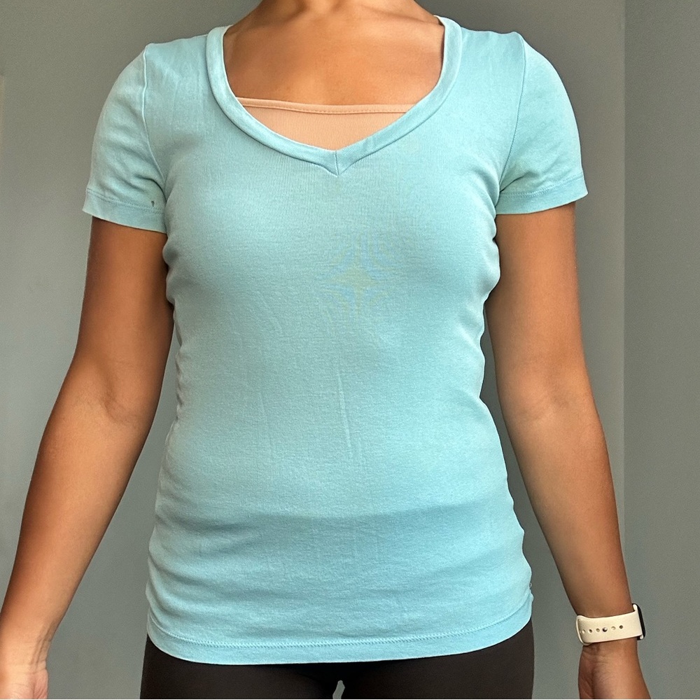 Jcrew blue fitted v neck T-shirt